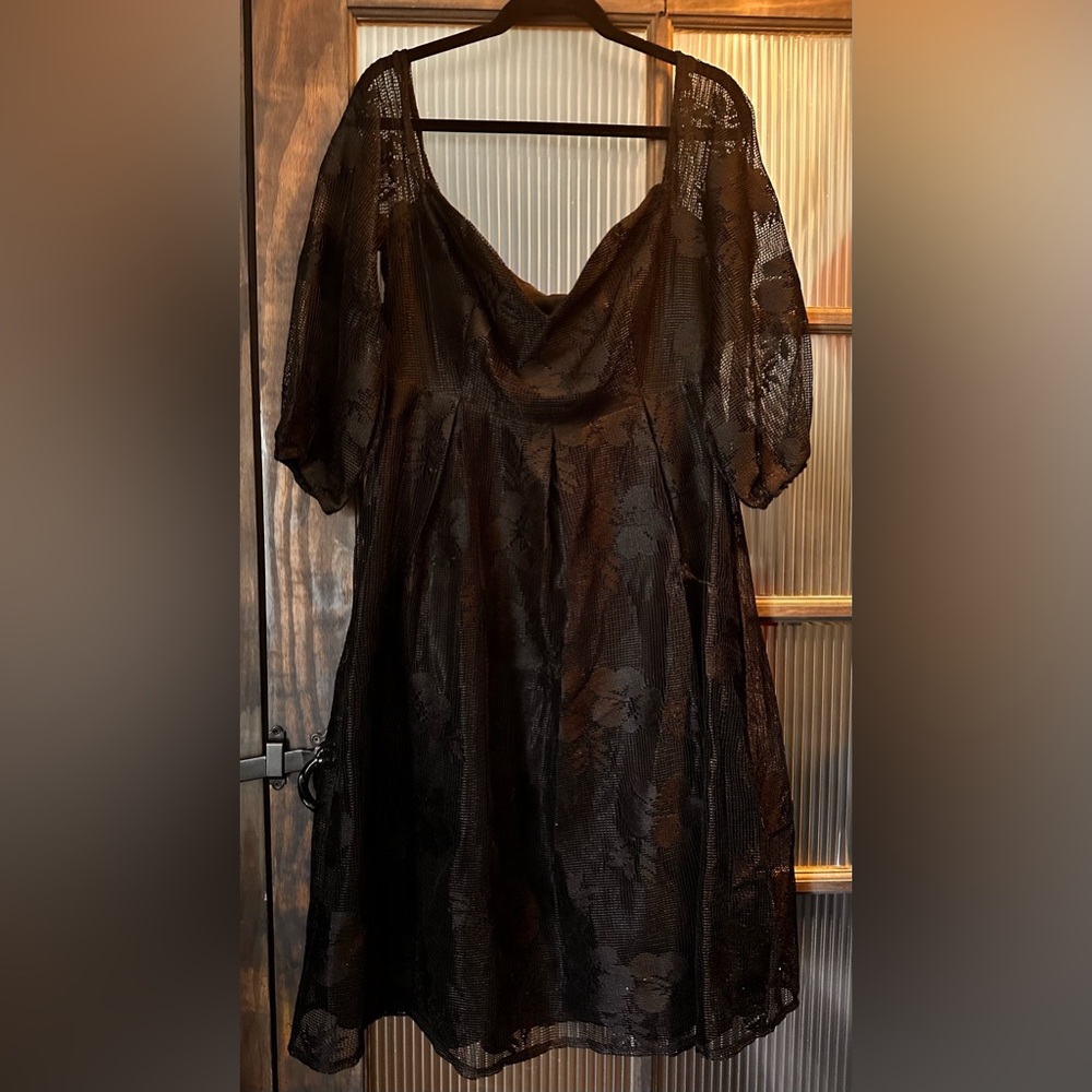 Boohoo Black Floral Lace Blouse